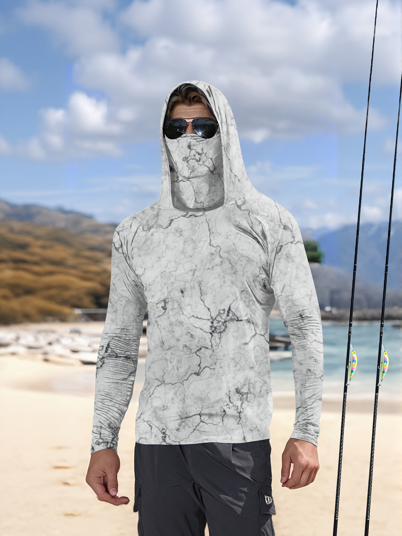 Fishing Shirt Uv Protection - Heren Hood Fishing Shirt lange mouw